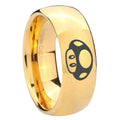 10mm Mario Mushroom Dome Gold Tungsten Carbide Wedding Band Mens