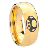 8mm Mario Mushroom Dome Gold Tungsten Carbide Men's Engagement Ring