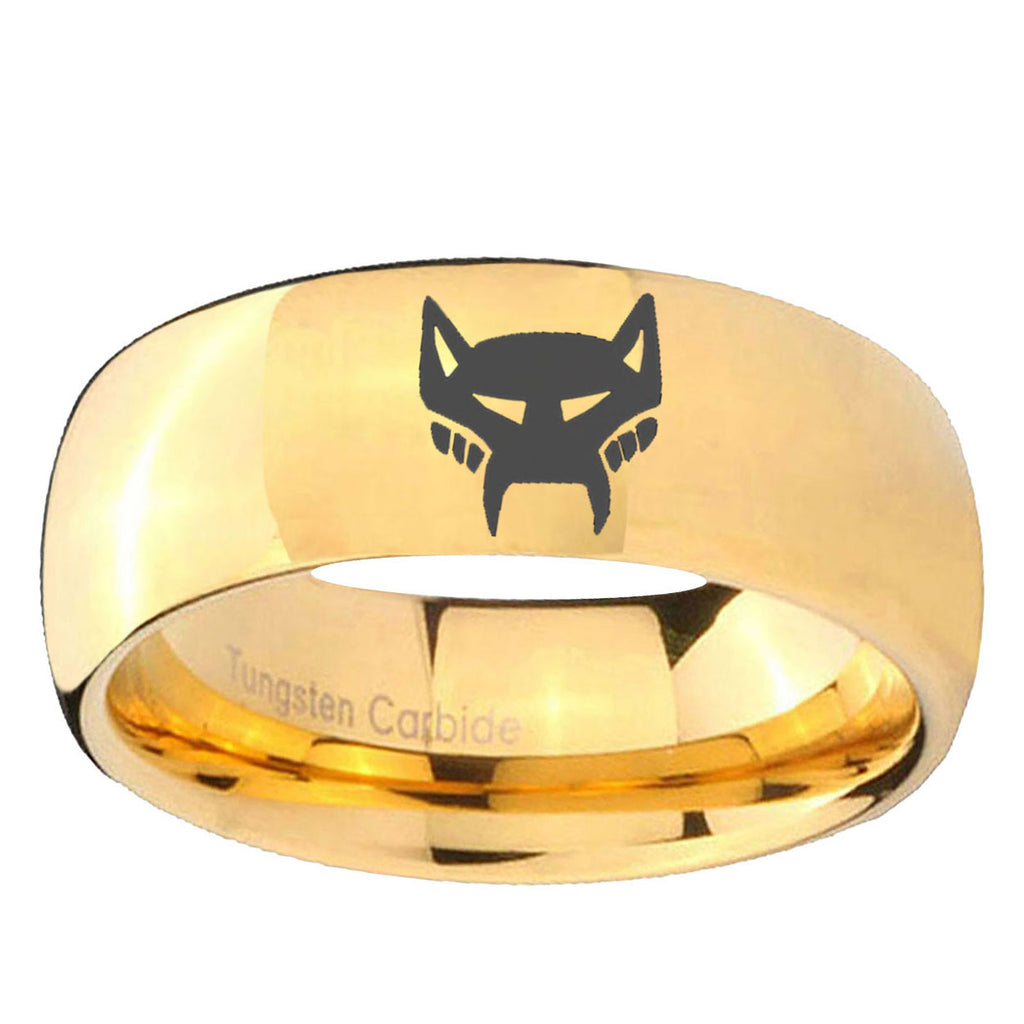5MM Maximal Dome Polish Gold Tungsten Promise Ring Guys