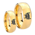 Maximal Dome Gold Tungsten His And Hers Ring