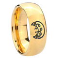 10mm Metroid Dome Gold Tungsten Carbide Wedding Bands Ring