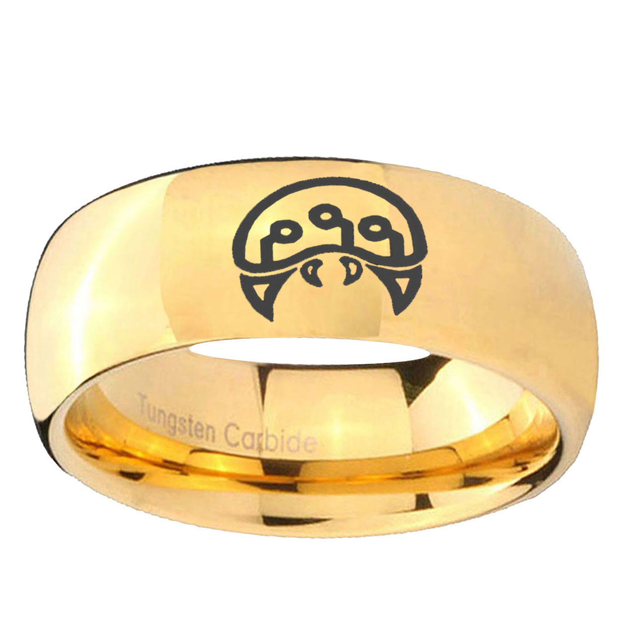5MM Metroid Dome Polish Gold Tungsten Personalized Ring