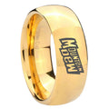 10mm Mountain Dew Dome Gold Tungsten Carbide Mens Wedding Ring