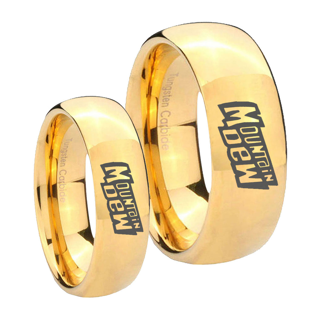 Mountain Dew Dome Gold Tungsten Couple Band Set