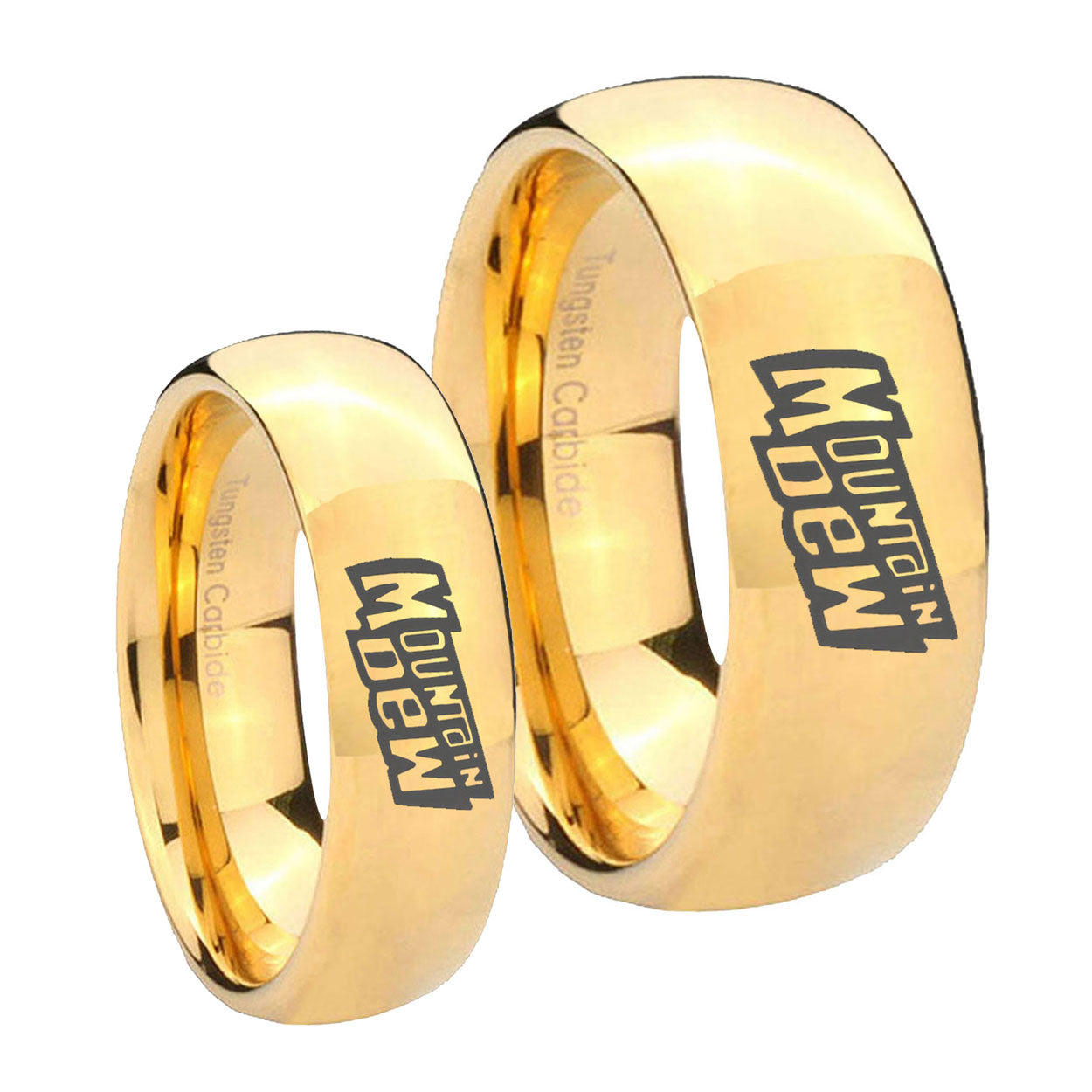 Mountain Dew Dome Gold Tungsten Couple Band Set