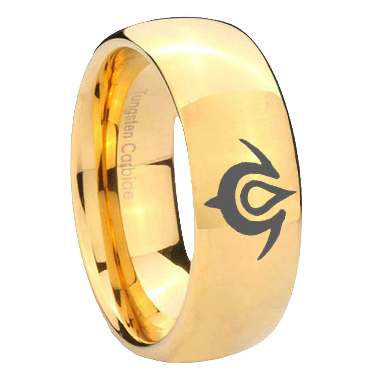10mm Naga Dome Gold Tungsten Carbide Mens Wedding Band