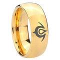 8MM Naga Dome Polish Gold Tungsten Personalized Ring