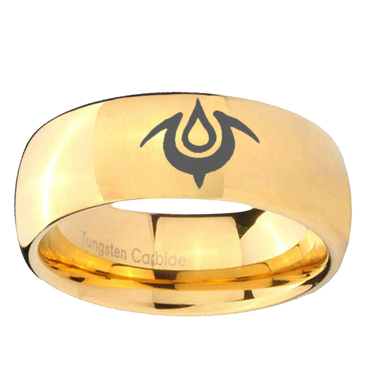 5MM Naga Dome Polish Gold Tungsten Personalized Ring
