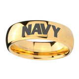 8mm-Navy-Dome-Gold-Tungsten-Carbide-Men's-Wedding-Ring