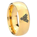 10mm Phoenix Dome Gold Tungsten Carbide Mens Promise Ring