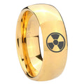 8MM Radiation Dome Polish Gold Tungsten Ring For Him