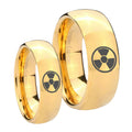 Radiation Dome Gold Tungsten Couple Wedding Bands