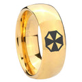 10mm Resident Evil Dome Gold Tungsten Carbide Engagement Ring