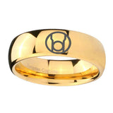 5, 8mm Red Lantern Dome Polish Gold Casual Rings For Men