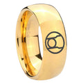 8MM Red Lantern Dome Polish Gold Tungsten Wedding Band Men