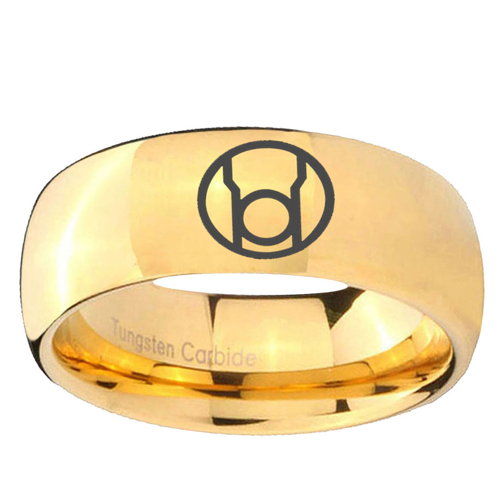 5MM Red Lantern Dome Polish Gold Tungsten Wedding Band Men