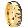 UK London City Dome Polish Gold Tungsten Engraved Ring