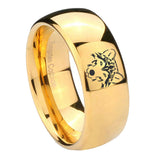 10mm-Wolf-Dome-Gold-Tungsten-Carbide-Wedding-Band-Mens