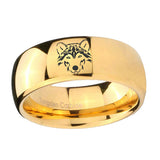 10mm-Wolf-Dome-Gold-Tungsten-Carbide-Wedding-Band-Mens