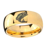 10mm-Fishing-Dome-Gold-Tungsten-Carbide-Wedding-Band-Mens