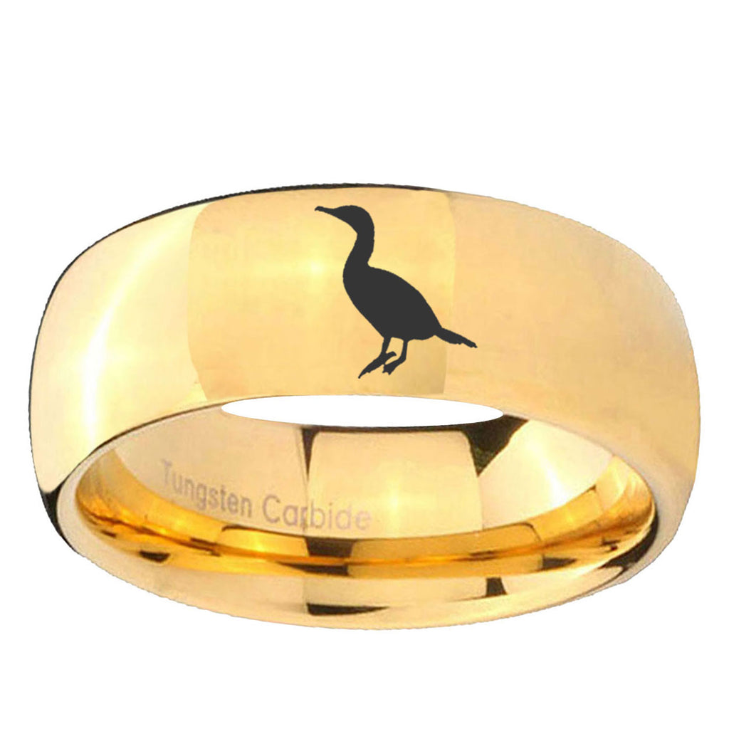 10mm Cormorant Dome Gold Tungsten Ring