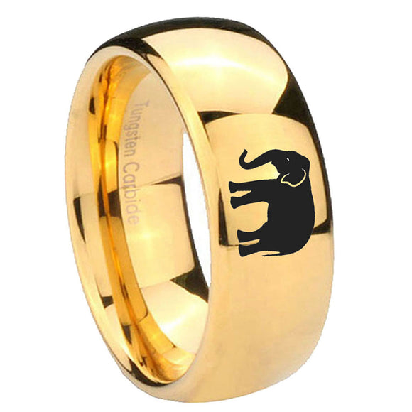 10mm-Elephant-Dome-Gold-Tungsten-Carbide-Wedding-Band-Mens