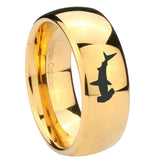 10mm-Hammerhead-Shark-Dome-Gold-Tungsten-Carbide-Wedding-Band-Mens