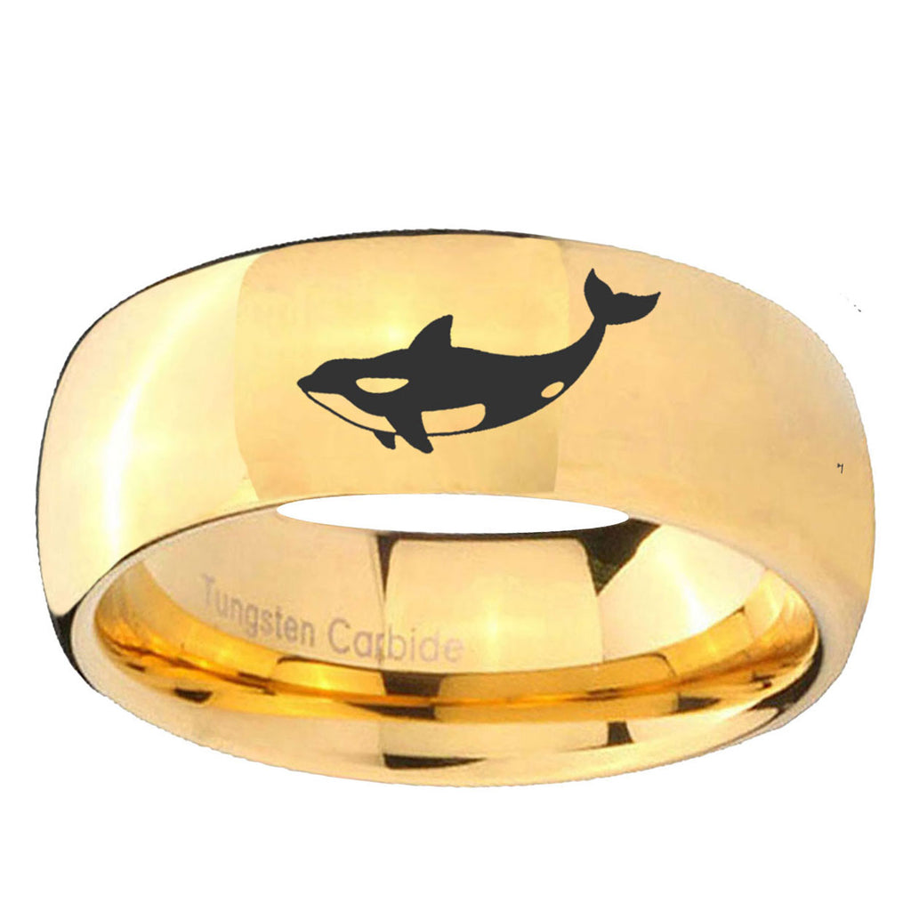 10mm Keller Whale Dome Gold Tungsten Ring