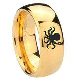10mm-Octopus-Dome-Gold-Tungsten-Carbide-Wedding-Band-Mens
