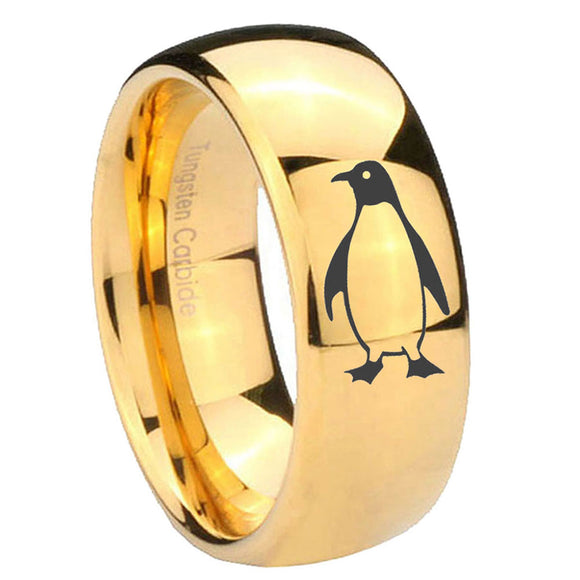 10mm-Penguin-Dome-Gold-Tungsten-Carbide-Wedding-Band-Mens