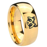 10mm-Raccoon-Animal-Dome-Gold-Tungsten-Carbide-Wedding-Band-Mens