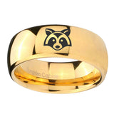 10mm-Raccoon-Animal-Dome-Gold-Tungsten-Carbide-Wedding-Band-Mens