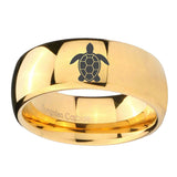 5, 8mm Sea Turtle Dome Polish Gold Casual Rings For Men