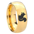 10mm Squirrel Dome Gold Tungsten Carbide Wedding Band Mens