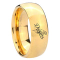 10mm LA Dogers MLB Baseball Dome Gold Tungsten Carbide Mens Promise Ring