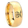 10mm Masonic Shriners Dome Gold Tungsten Carbide Anniversary Ring