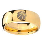 10mm-Basketball-Dome-Gold-Tungsten-Carbide-Wedding-Engraving-Ring
