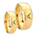 Glossy Dome US Air Force 14K Gold IP Tungsten Mens Band Set