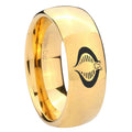8MM Cobra Dome Polish Gold Tungsten Ring For Men