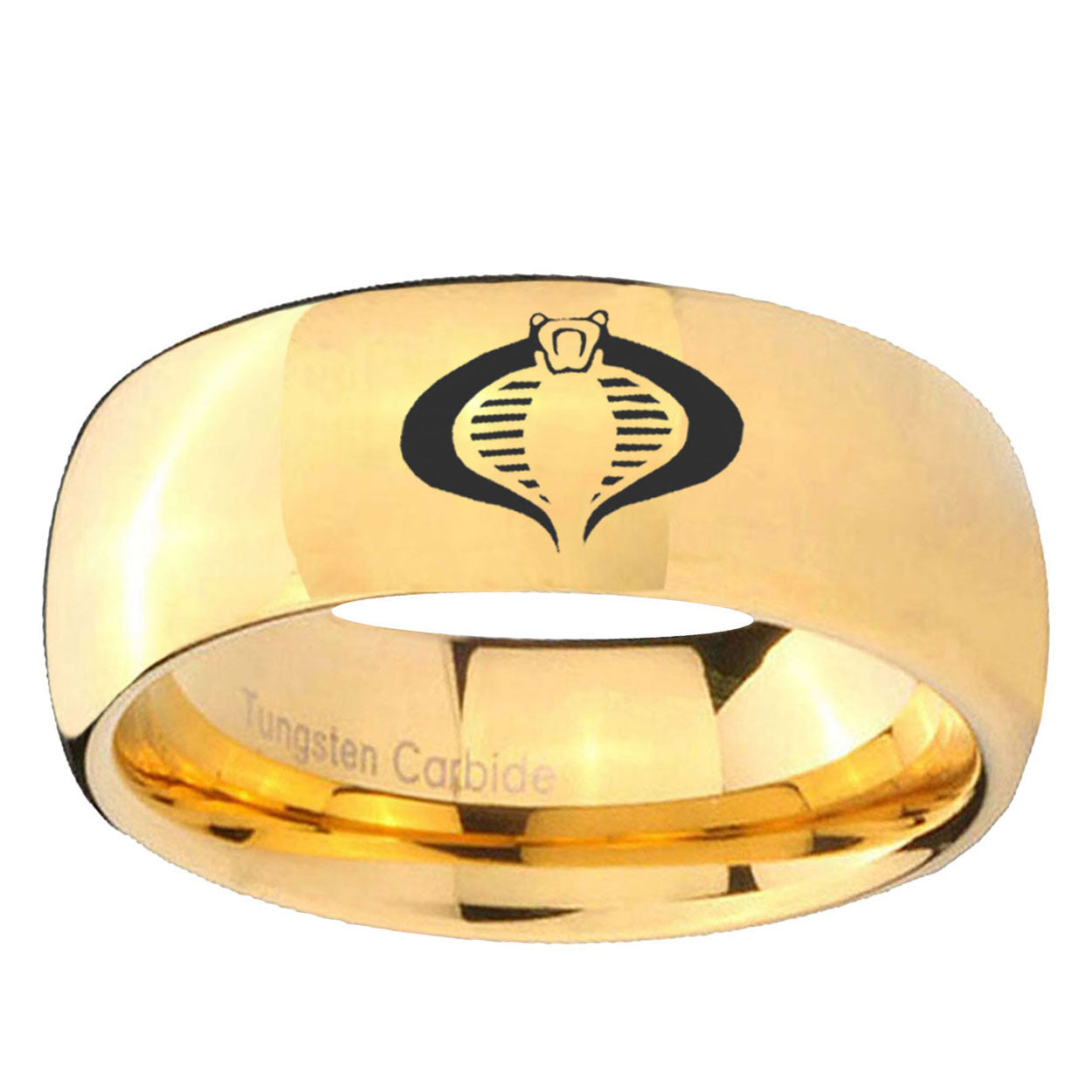 10mm Cobra Dome Gold Tungsten Ring