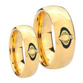 Cobra Dome Gold Tungsten Couple Wedding Bands