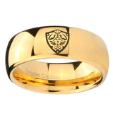 10mm-Zelda-Hylian-Shield-Dome-Gold-Tungsten-Carbide-Men's-Wedding-Band