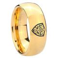 10mm Zelda Hylian Shield Dome Gold Tungsten Carbide Men's Wedding Band