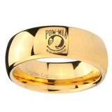 8mm-Military-Pow-Dome-Gold-Tungsten-Carbide-Mens-Wedding-Ring