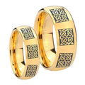 Multiple Celtic Dome Gold Tungsten His And Hers Ring