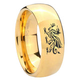 10mm Dragon Dome Gold Tungsten Carbide Mens Engagement Ring