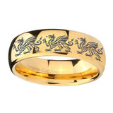 10mm-Multiple-Dragon-Dome-Gold-Tungsten-Carbide-Wedding-Band-Ring