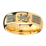 10mm-Multiple-Dragon-Celtic-Dome-Gold-Tungsten-Carbide-Mens-Ring-Engraved