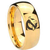 10mm-Ghostbusters-Dome-Gold-Tungsten-Carbide-Men's-Wedding-Band
