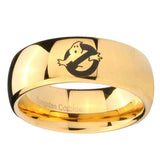 10mm-Ghostbusters-Dome-Gold-Tungsten-Carbide-Men's-Wedding-Band